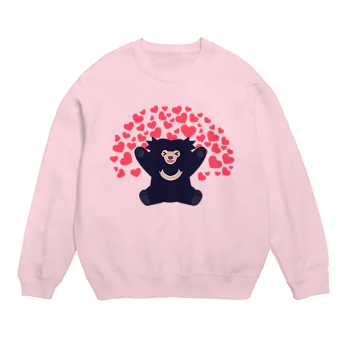 ハートいっぱいナマケグマ Crew Neck Sweatshirt