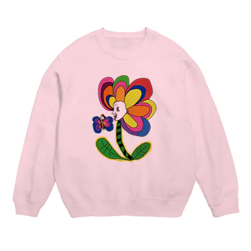 flower＆butterfly Crew Neck Sweatshirt