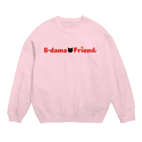 ビー玉フレンド 猫&ロゴ2 Crew Neck Sweatshirt