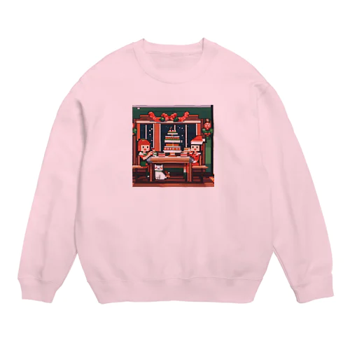 クリスマスパーティ　ドット絵 Crew Neck Sweatshirt