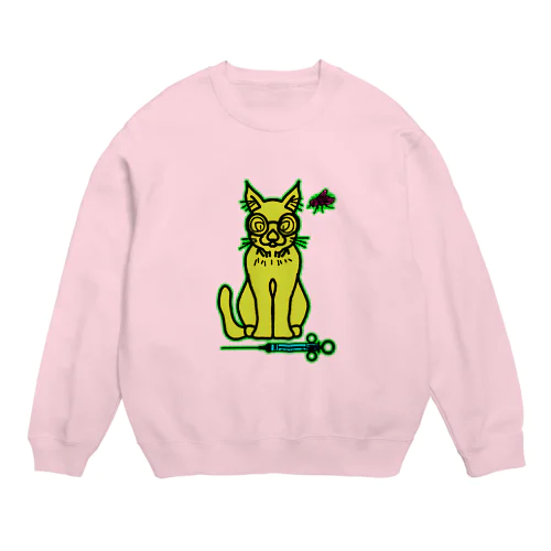 待ちきれない猫 Crew Neck Sweatshirt