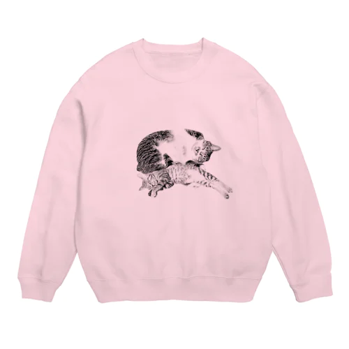 かわいい寝子　LOVE CAT Crew Neck Sweatshirt