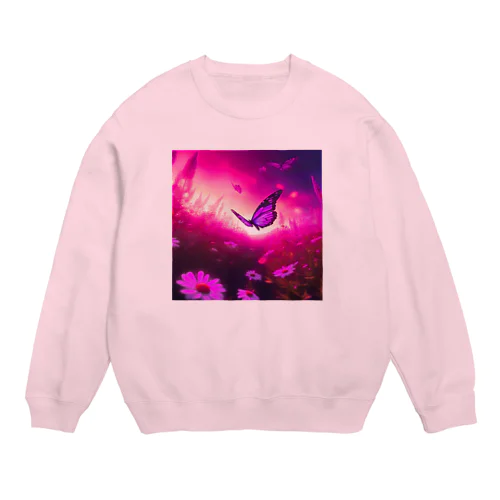 【Neon Animals】お花畑の蝶々🦋 Crew Neck Sweatshirt