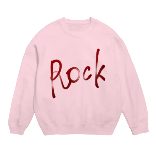 Rock（文字） Crew Neck Sweatshirt