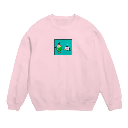 クリームソーダとぷりぷりうちゅうじん Crew Neck Sweatshirt