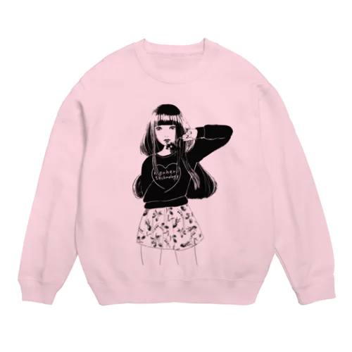 メンヘラ Crew Neck Sweatshirt