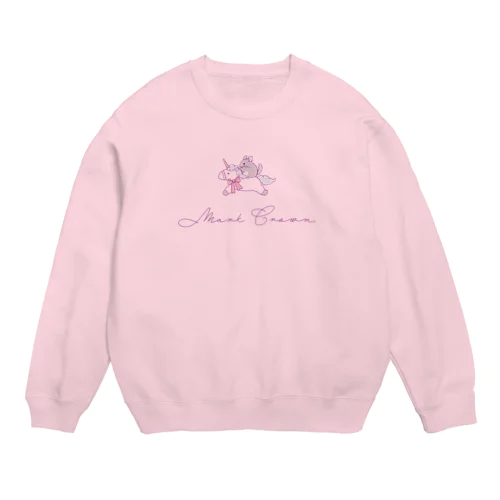 ユニコーンに乗ったチンチラ Crew Neck Sweatshirt