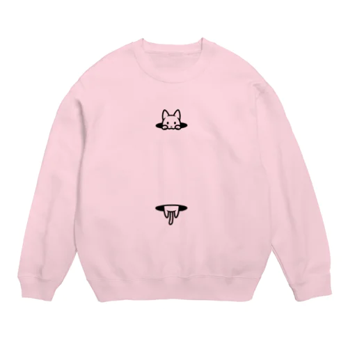 不思議な穴の猫 Crew Neck Sweatshirt