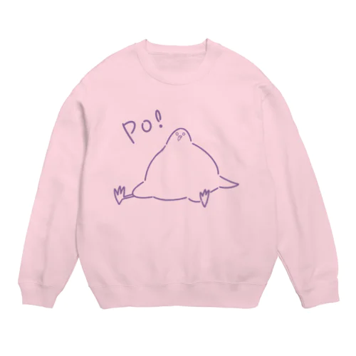 Po! 穏和な鳩　パープル Crew Neck Sweatshirt