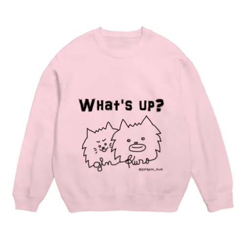 @ginkuro_mam【What's up?】 Crew Neck Sweatshirt