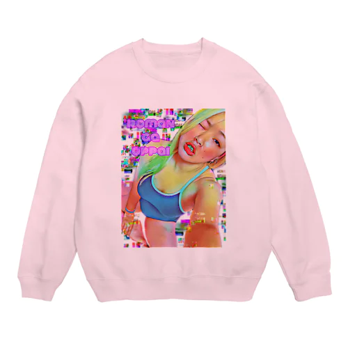 ろまんがおっぱい Crew Neck Sweatshirt