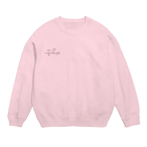 牛天使グレー文字 Crew Neck Sweatshirt