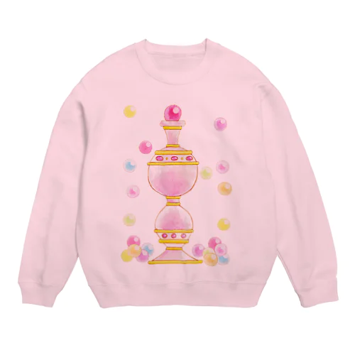 魔法少女の不思議な香水瓶と魔法玉石 ピンク Crew Neck Sweatshirt