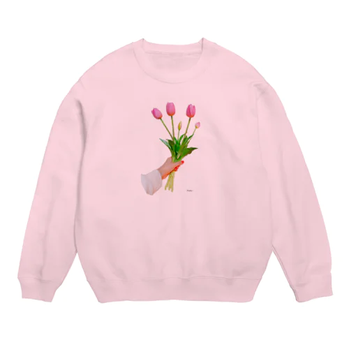 ぴんくチューリップfor you Crew Neck Sweatshirt