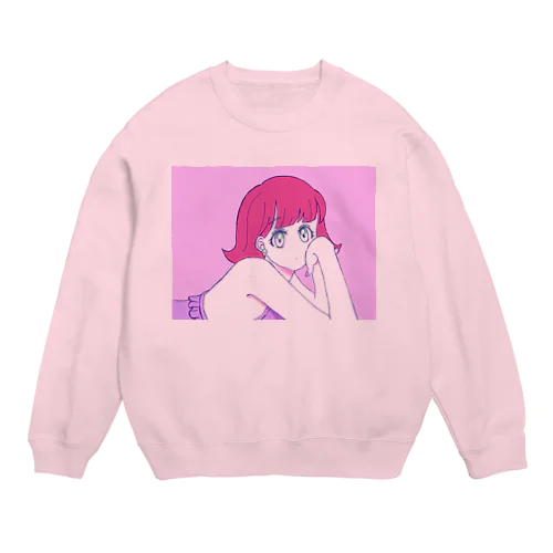 同じ位置にほくろある Crew Neck Sweatshirt