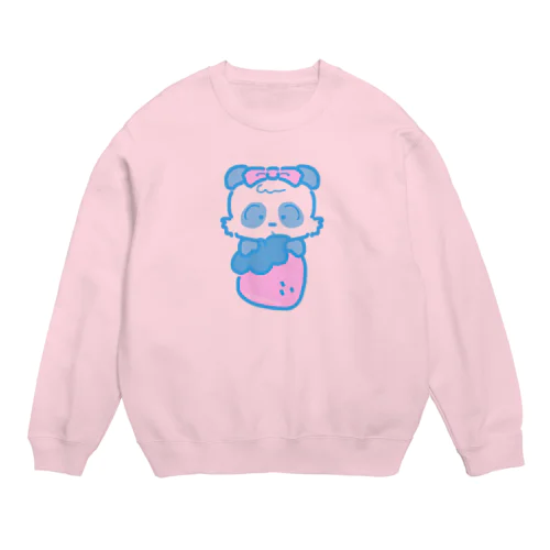 春パンダ あお Crew Neck Sweatshirt