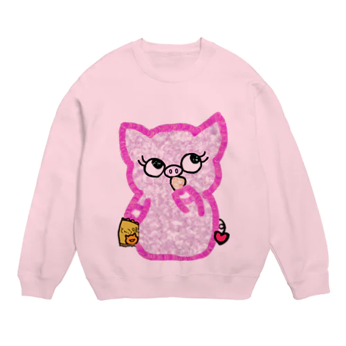 乙女な豚ちゃん Crew Neck Sweatshirt