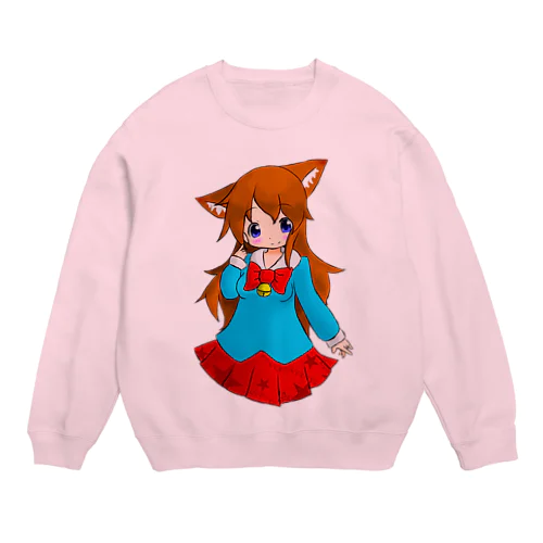 ネコミミの女の子 Crew Neck Sweatshirt