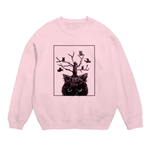 猫とフクロウ Crew Neck Sweatshirt