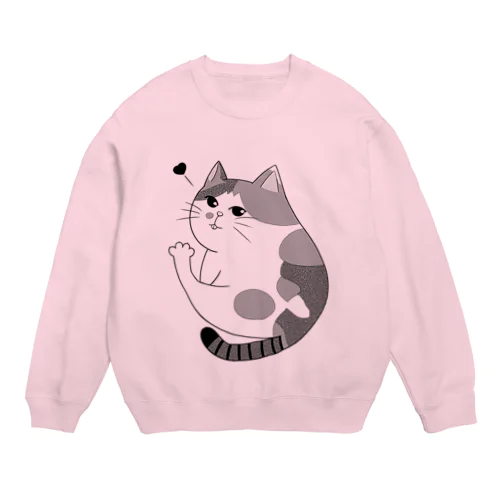 コミックタッチ三毛ちゃん🖤🤍🖤 〘モノクロ 〙 Crew Neck Sweatshirt