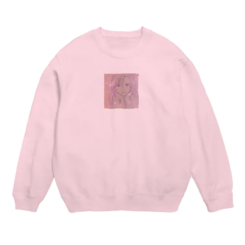 ハートキラキラ、アマネさん Crew Neck Sweatshirt