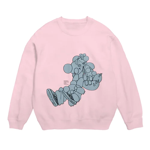 4ひきのぱんだ(みずいろ) Crew Neck Sweatshirt