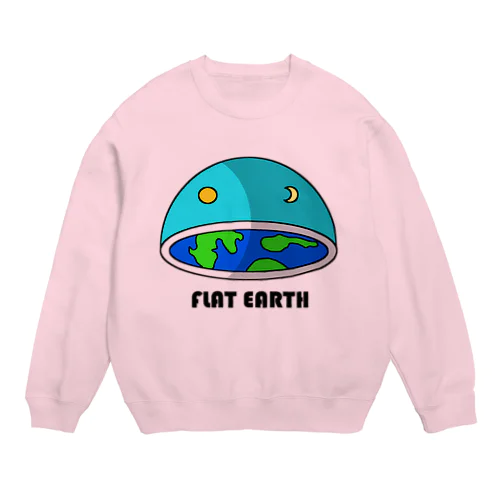 フラットアース　(FLAT　EARTH）透明背景 Crew Neck Sweatshirt