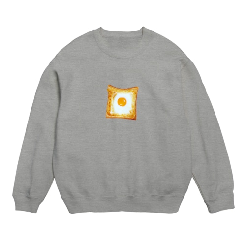 マヨで囲って卵を落としたトースト Crew Neck Sweatshirt