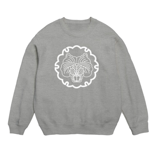 動物家紋。H.T.雪輪にトラ　ホワイト Crew Neck Sweatshirt