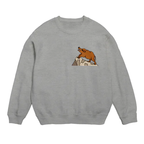 吠えろ　イノブタ Crew Neck Sweatshirt