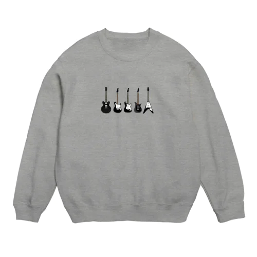 ギター5本（黒） Crew Neck Sweatshirt