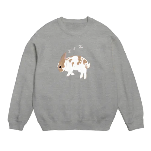 白目を剥いて寝るうさぎ Crew Neck Sweatshirt