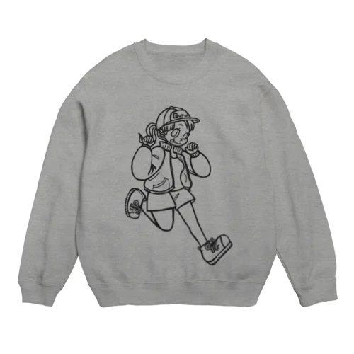 Gurumi girl_Black Crew Neck Sweatshirt