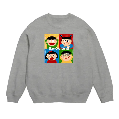 emotions😀😠😭😌 Crew Neck Sweatshirt