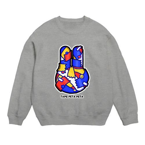 テープぺたぺたうさぎ/ポップ Crew Neck Sweatshirt