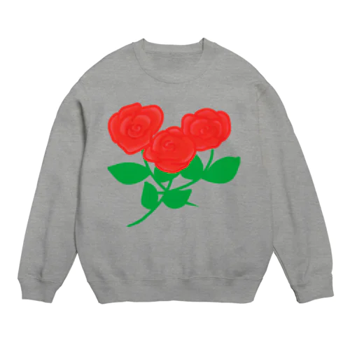 深紅の薔薇① Crew Neck Sweatshirt