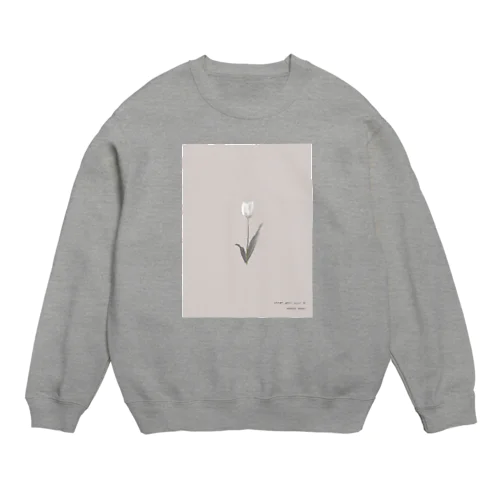 Dusty Peach Coral × White Flower Crew Neck Sweatshirt