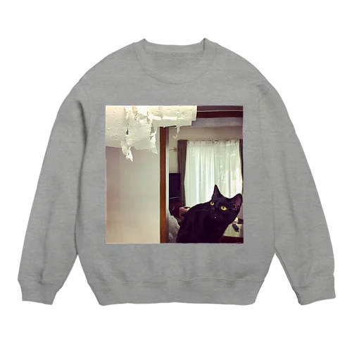 いたずら黒猫 Crew Neck Sweatshirt