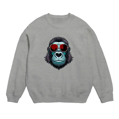 かっこいい サングラス ゴリラ Crew Neck Sweatshirt