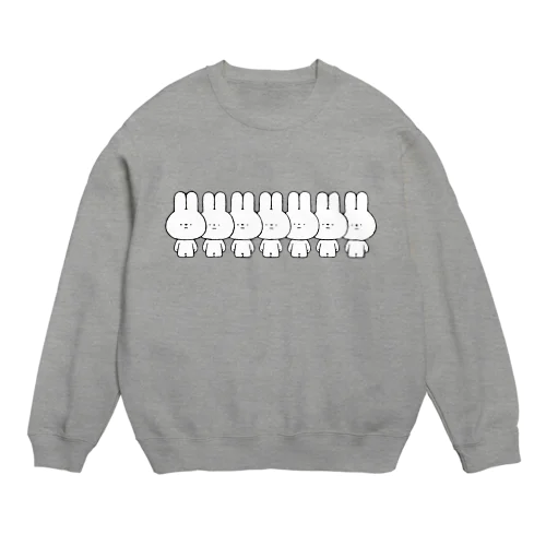 量産うさぎ 整列 Crew Neck Sweatshirt