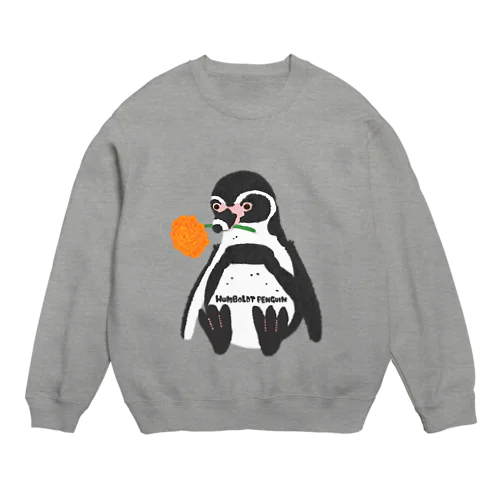 フンボルトペンギンのぬいぐるみ Crew Neck Sweatshirt