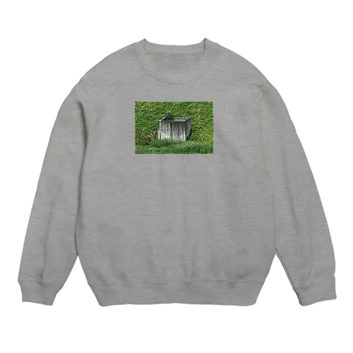 謎のコンクリート建造物と生い茂る植物 Crew Neck Sweatshirt