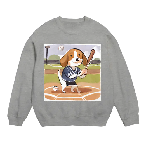 野球犬 Crew Neck Sweatshirt