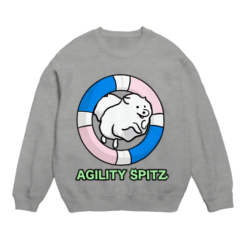 AGILITY SPITZ「ぴょ〜んと飛ぶよ」 Crew Neck Sweatshirt