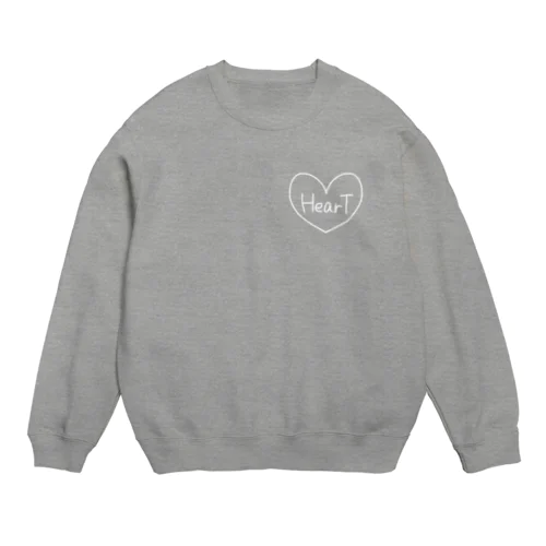 ハート/白字 Crew Neck Sweatshirt