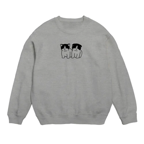 虚無猫の双子（線画） Crew Neck Sweatshirt