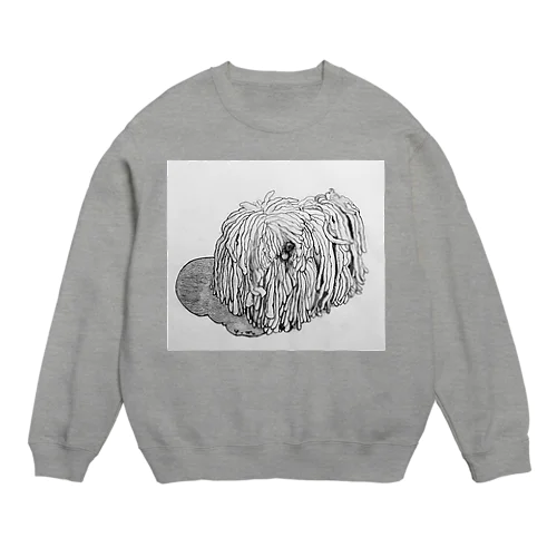 かしこいプーリー犬が振り向いた。puli illustration  Crew Neck Sweatshirt