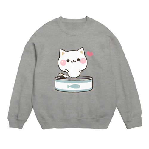 気づかいのできるネコ　さかな缶 Crew Neck Sweatshirt