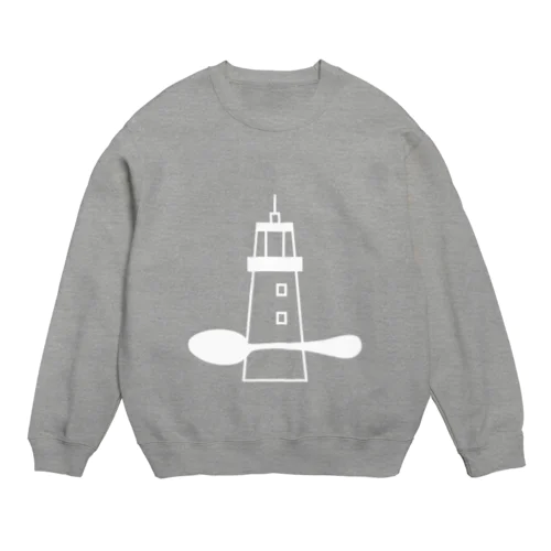 灯台とスプーン（白） Crew Neck Sweatshirt