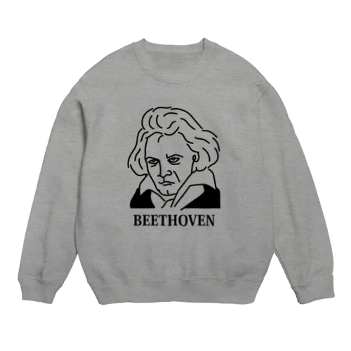 ベートーベン BEETHOVEN イラスト 音楽家 偉人アート ストリートファッション Crew Neck Sweatshirt